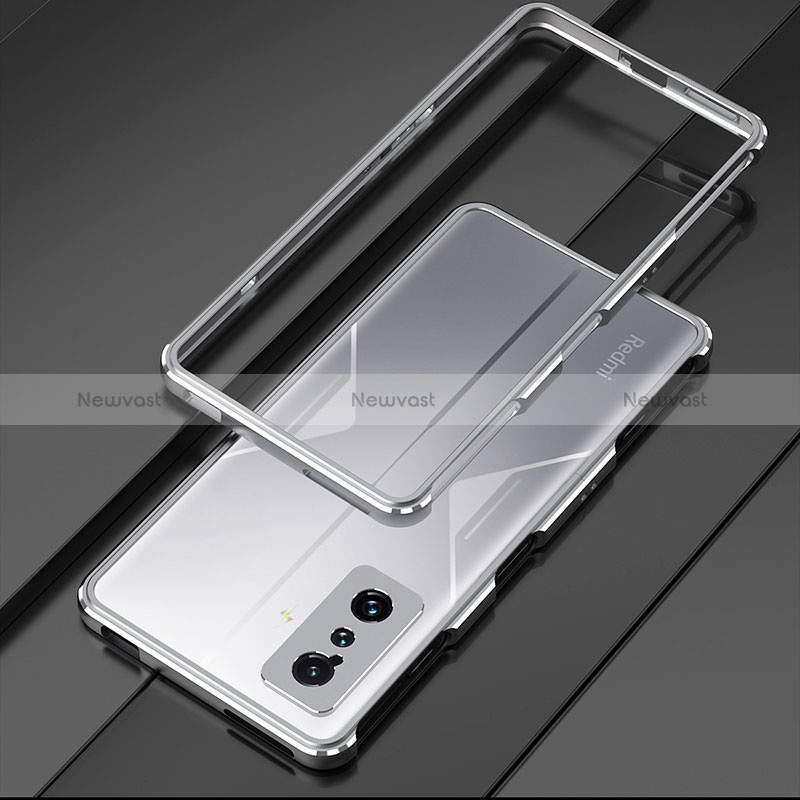 Luxury Aluminum Metal Frame Cover Case for Xiaomi Redmi K50 Gaming AMG F1 5G Silver