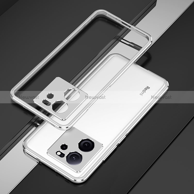 Luxury Aluminum Metal Frame Cover Case for Xiaomi Redmi K60 Ultra 5G Silver