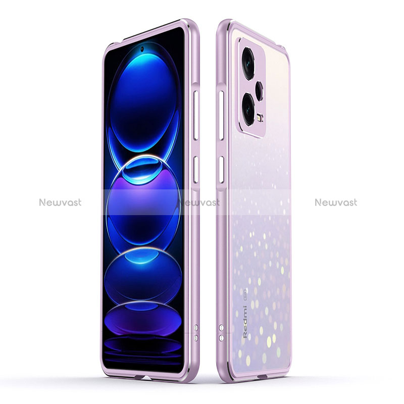 Luxury Aluminum Metal Frame Cover Case for Xiaomi Redmi Note 12 Pro+ Plus 5G Clove Purple