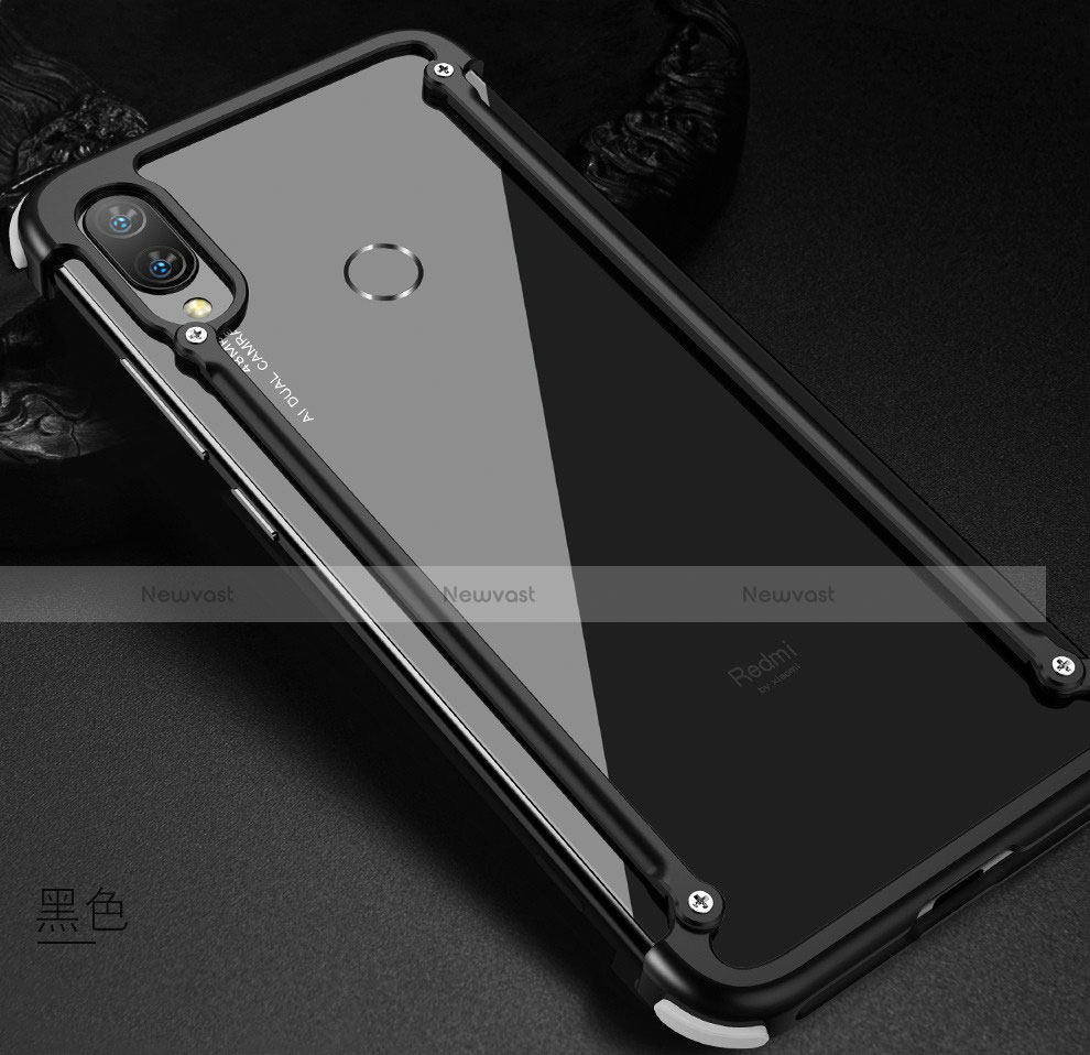 Luxury Aluminum Metal Frame Cover Case for Xiaomi Redmi Note 7 Pro Black