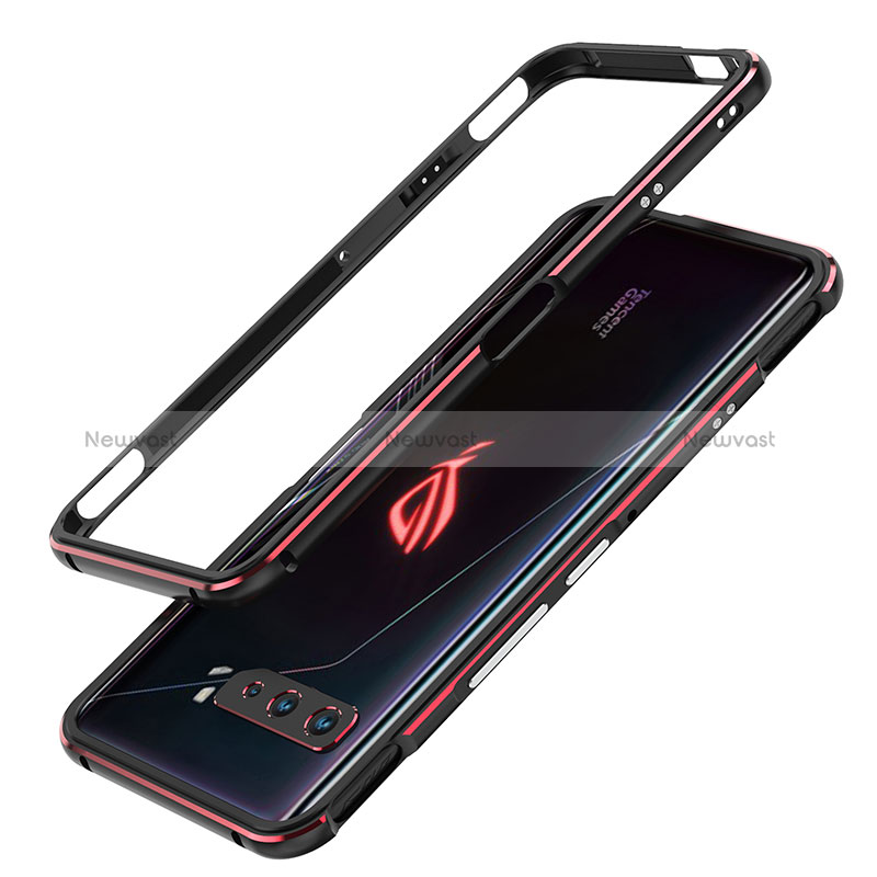 Luxury Aluminum Metal Frame Cover Case JZ1 for Asus ROG Phone 3 Red and Black