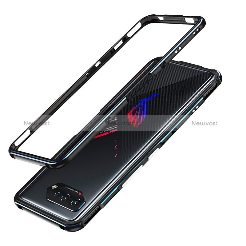 Luxury Aluminum Metal Frame Cover Case JZ1 for Asus ROG Phone 5 Pro Blue and Black