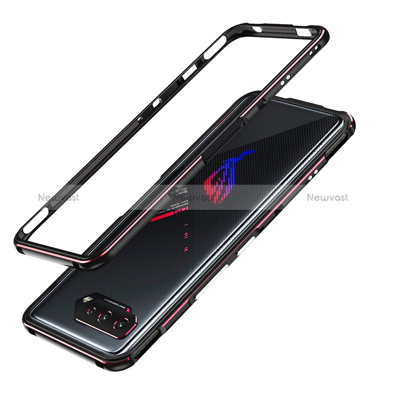 Luxury Aluminum Metal Frame Cover Case JZ1 for Asus ROG Phone 5 Pro Red and Black