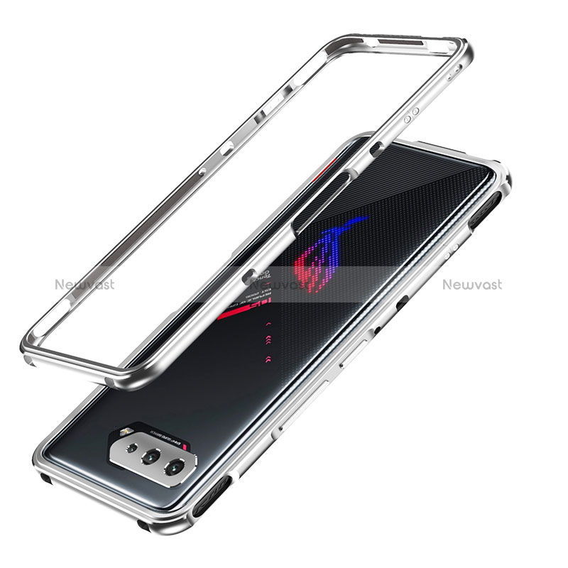 Luxury Aluminum Metal Frame Cover Case JZ1 for Asus ROG Phone 5s Silver
