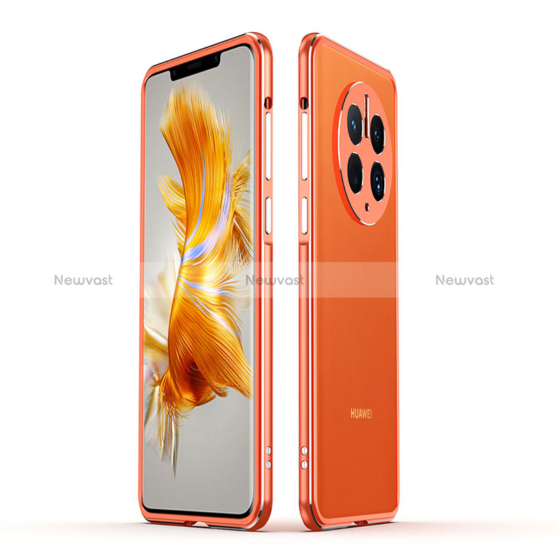 Luxury Aluminum Metal Frame Cover Case JZ1 for Huawei Mate 50 Pro Orange