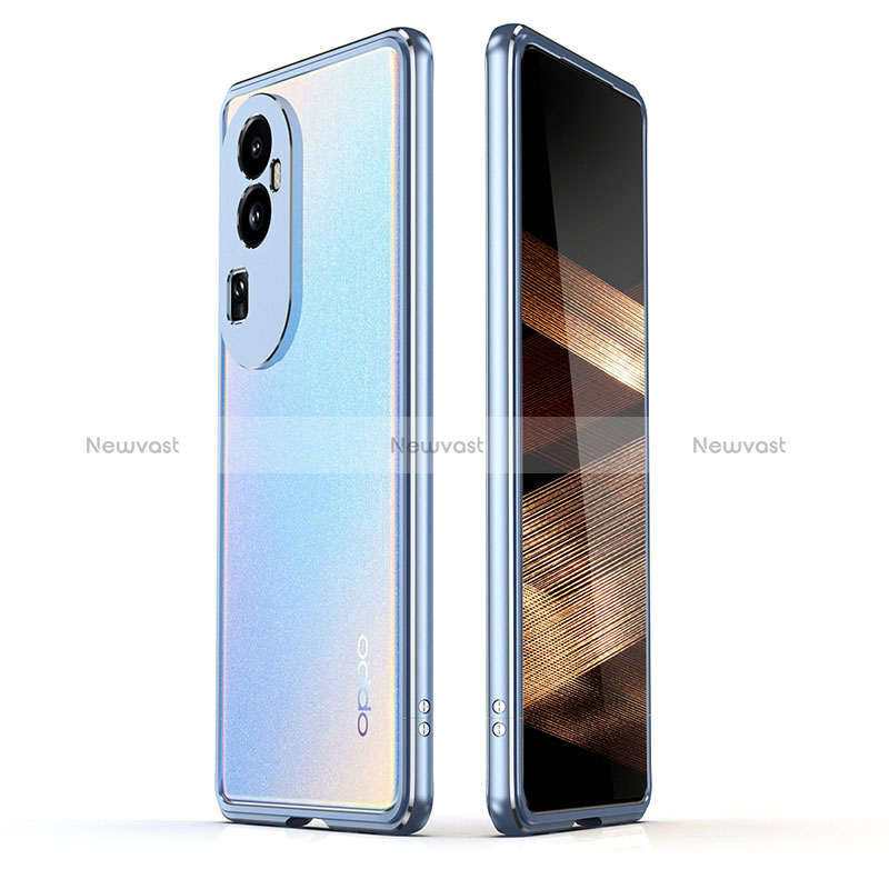 Luxury Aluminum Metal Frame Cover Case JZ1 for Oppo Reno10 Pro+ Plus 5G Blue