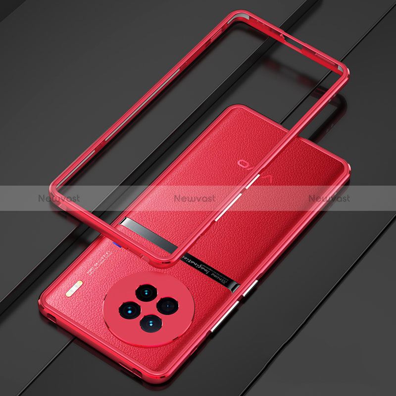 Luxury Aluminum Metal Frame Cover Case JZ1 for Vivo X90 5G Red