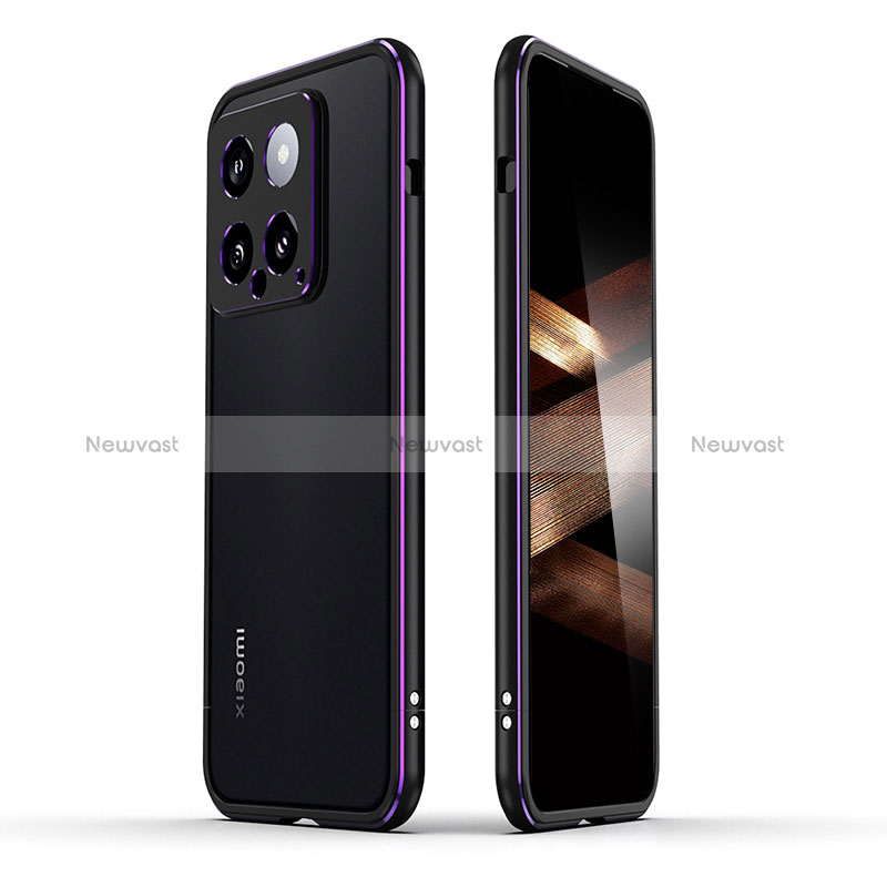 Luxury Aluminum Metal Frame Cover Case JZ1 for Xiaomi Mi 14 Pro 5G Purple