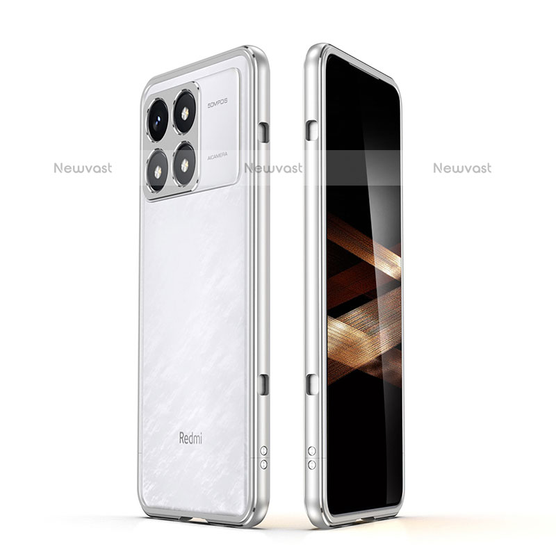 Luxury Aluminum Metal Frame Cover Case JZ1 for Xiaomi Redmi K70E 5G Silver