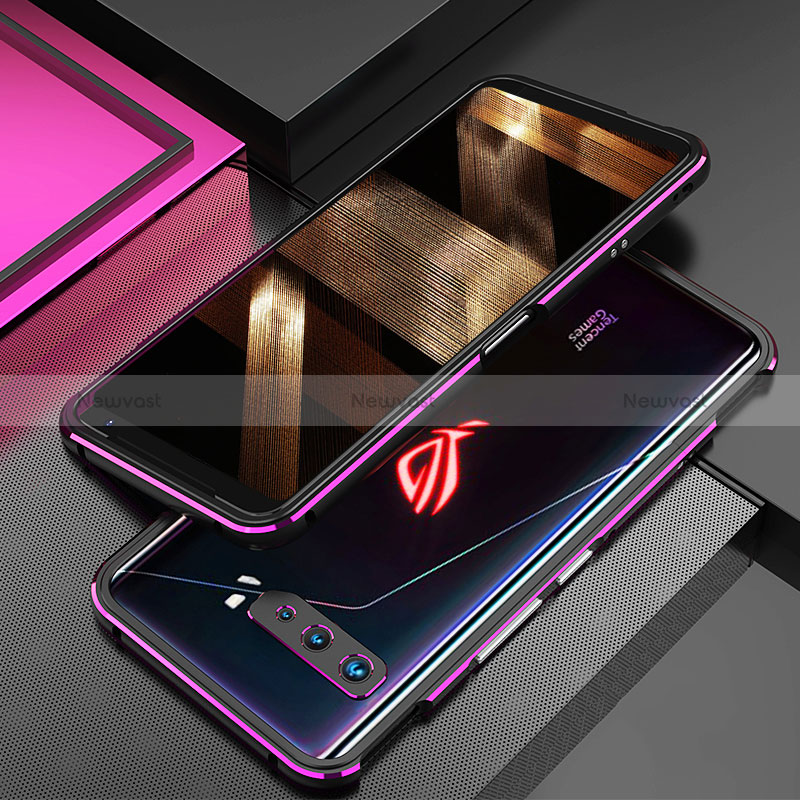 Luxury Aluminum Metal Frame Cover Case JZ2 for Asus ROG Phone 3 Purple