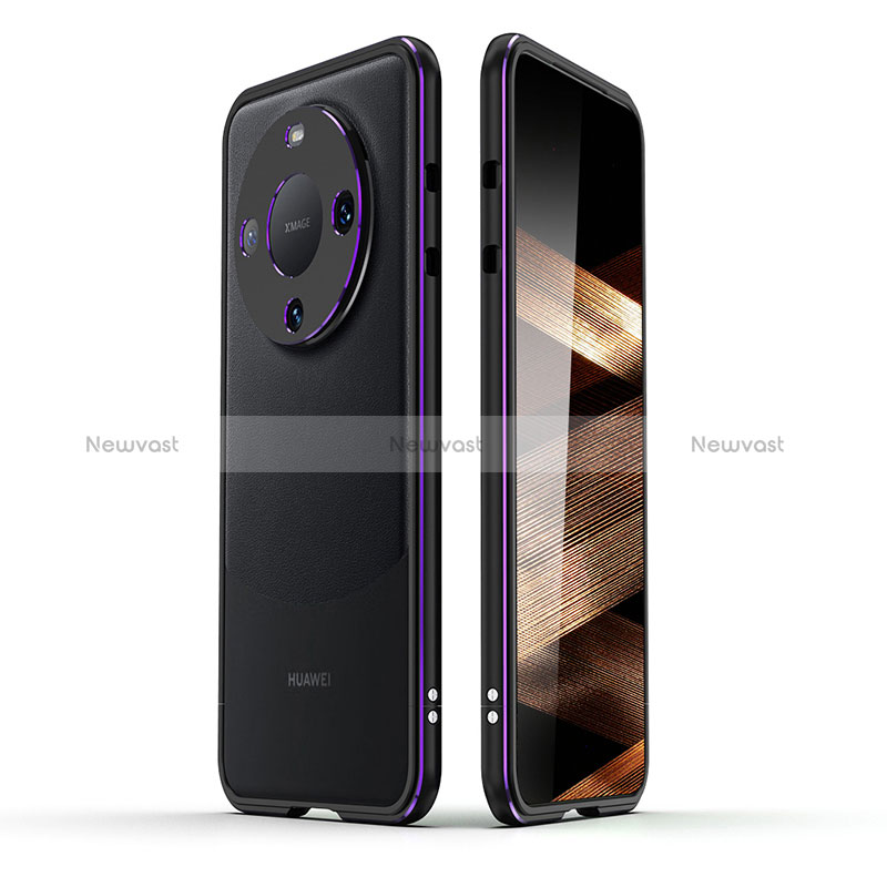 Luxury Aluminum Metal Frame Cover Case JZ2 for Huawei Mate 60 Pro+ Plus Purple