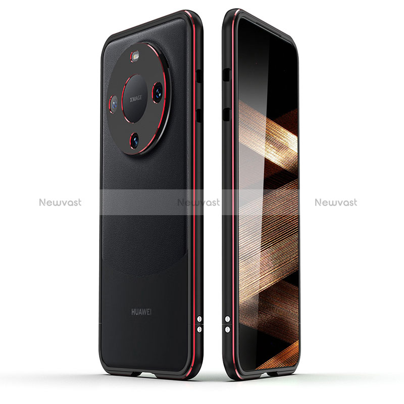 Luxury Aluminum Metal Frame Cover Case JZ2 for Huawei Mate 60 Pro Red and Black