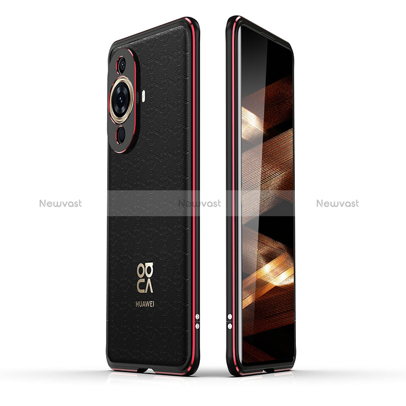 Luxury Aluminum Metal Frame Cover Case JZ2 for Huawei Nova 11 Pro Red and Black