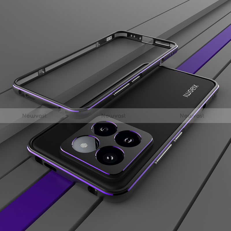 Luxury Aluminum Metal Frame Cover Case JZ2 for Xiaomi Mi 14 5G Purple