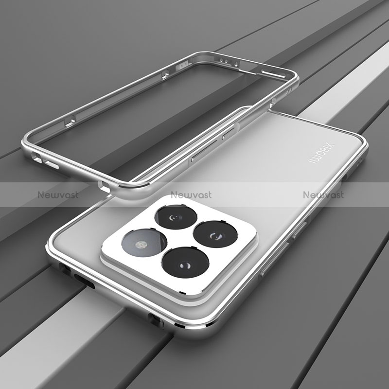 Luxury Aluminum Metal Frame Cover Case JZ2 for Xiaomi Mi 14 5G Silver