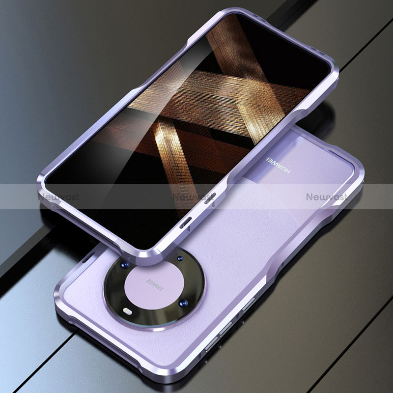 Luxury Aluminum Metal Frame Cover Case LF1 for Huawei Mate 60 Pro+ Plus Purple