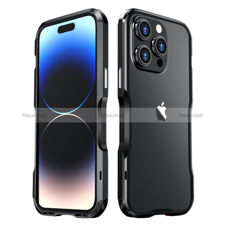 Luxury Aluminum Metal Frame Cover Case LF3 for Apple iPhone 14 Pro Black