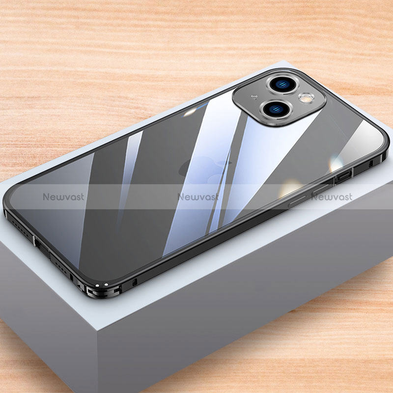 Luxury Aluminum Metal Frame Cover Case LK1 for Apple iPhone 13 Black