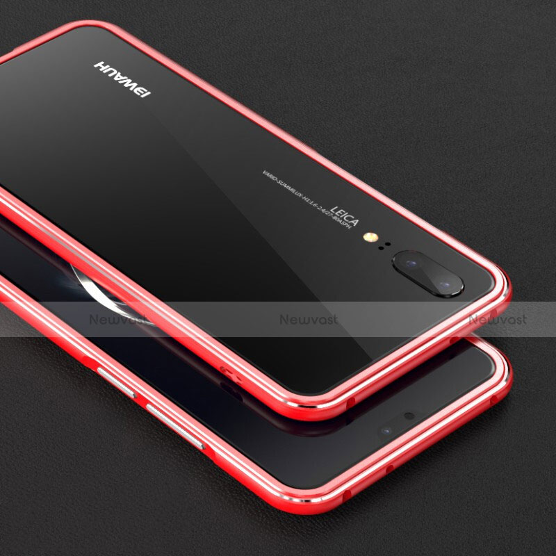 Luxury Aluminum Metal Frame Cover Case M01 for Huawei P20 Red