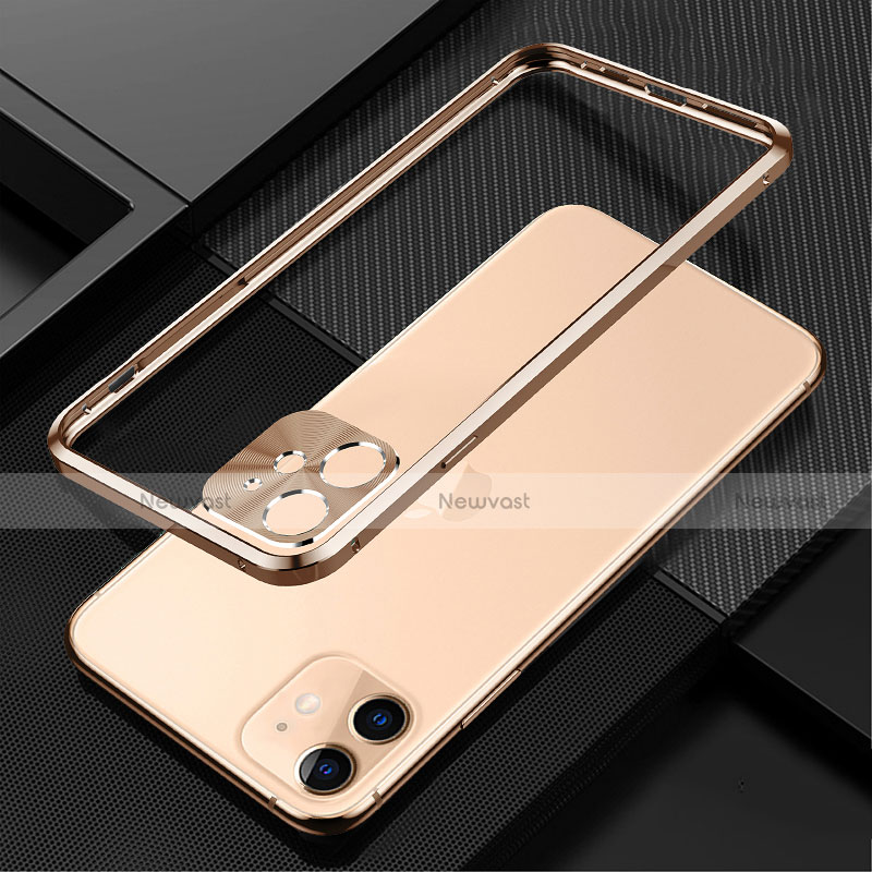 Luxury Aluminum Metal Frame Cover Case N01 for Apple iPhone 12 Gold