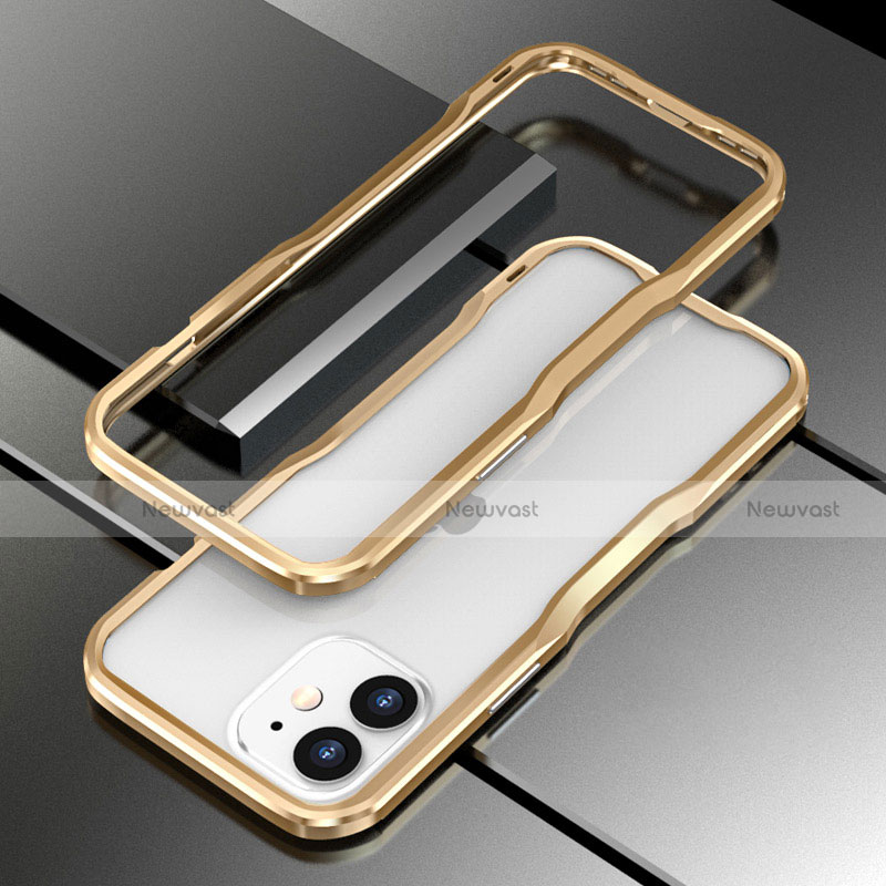 Luxury Aluminum Metal Frame Cover Case N02 for Apple iPhone 12 Mini Gold