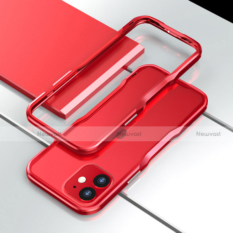 Luxury Aluminum Metal Frame Cover Case N02 for Apple iPhone 12 Mini Red