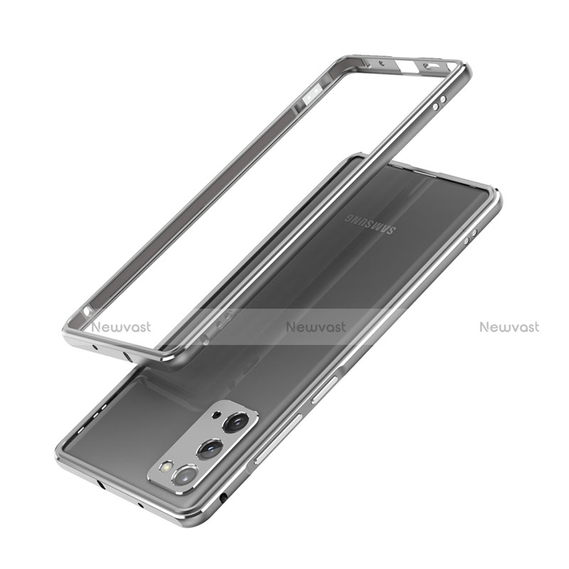 Luxury Aluminum Metal Frame Cover Case N03 for Samsung Galaxy Note 20 5G Gray