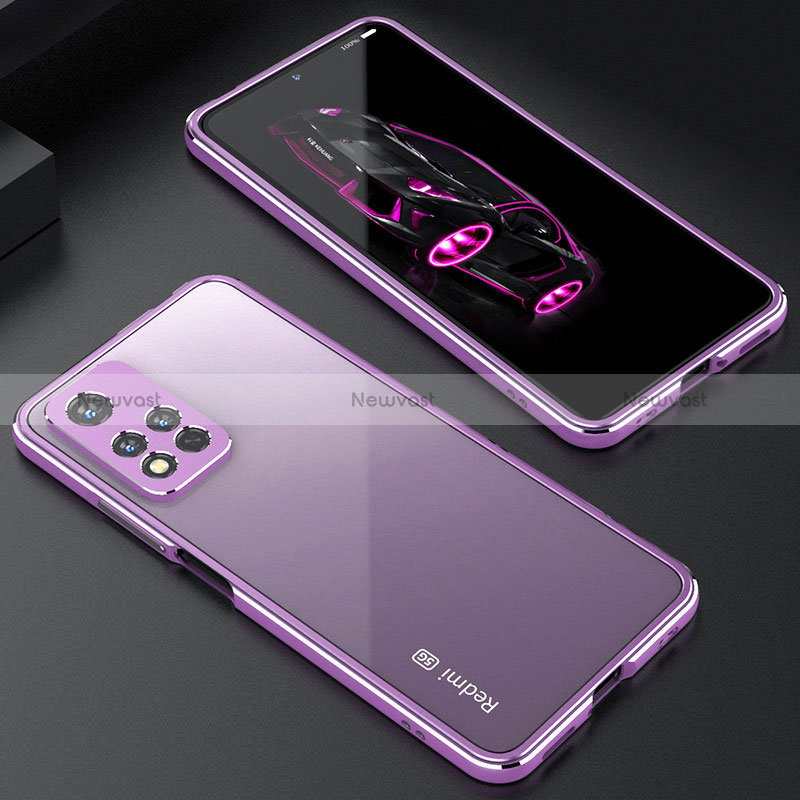 Luxury Aluminum Metal Frame Cover Case S01 for Xiaomi Mi 11i 5G (2022) Clove Purple