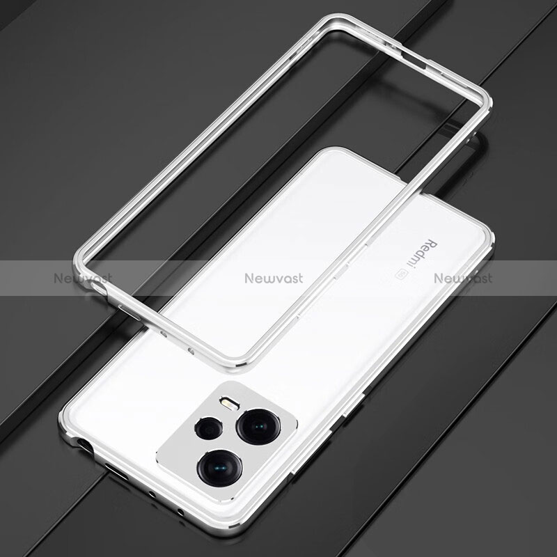 Luxury Aluminum Metal Frame Cover Case S01 for Xiaomi Poco X5 5G Silver