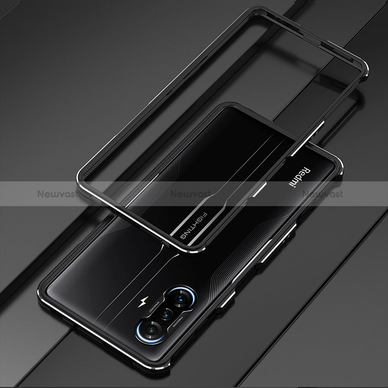 Luxury Aluminum Metal Frame Cover Case S01 for Xiaomi Redmi K40 Gaming 5G Black