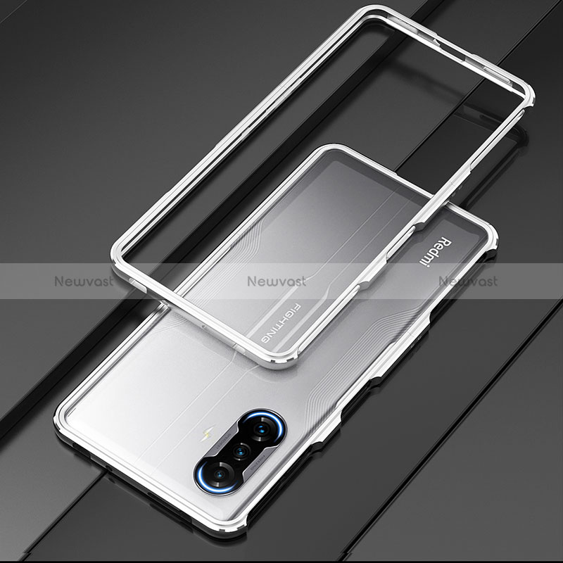 Luxury Aluminum Metal Frame Cover Case S01 for Xiaomi Redmi K40 Gaming 5G Silver