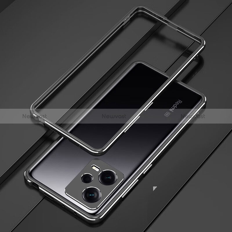 Luxury Aluminum Metal Frame Cover Case S01 for Xiaomi Redmi Note 12 Pro+ Plus 5G Black