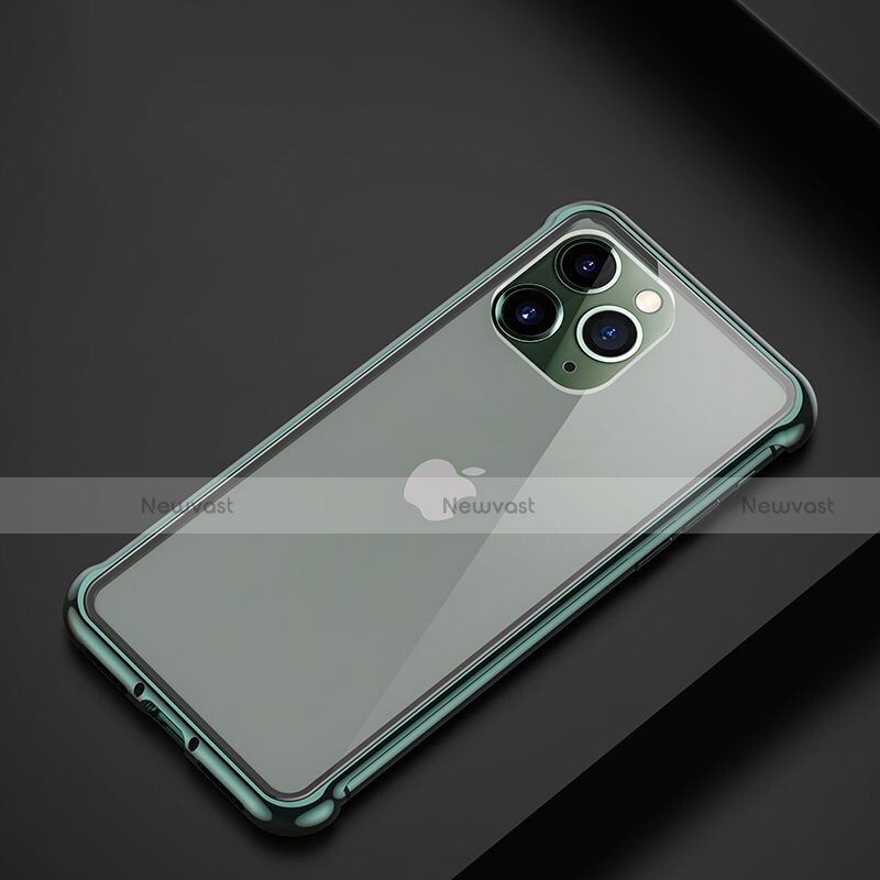 Luxury Aluminum Metal Frame Cover Case T01 for Apple iPhone 11 Pro Green