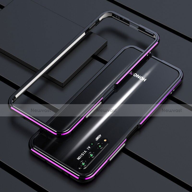 Luxury Aluminum Metal Frame Cover Case T01 for Huawei Honor 20S Purple