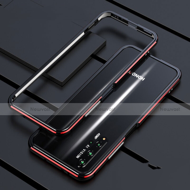 Luxury Aluminum Metal Frame Cover Case T01 for Huawei Honor 20S Red and Black