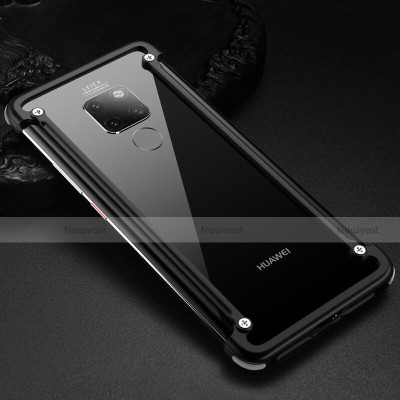 Luxury Aluminum Metal Frame Cover Case T01 for Huawei Mate 20 X 5G Black