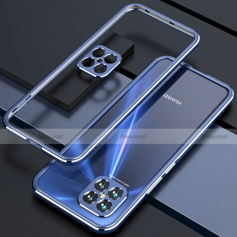 Luxury Aluminum Metal Frame Cover Case T01 for Huawei Nova 8 SE 5G Blue