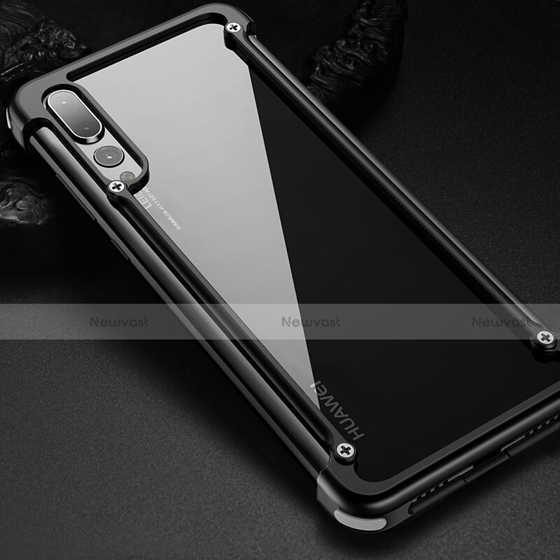 Luxury Aluminum Metal Frame Cover Case T01 for Huawei P20 Pro Black