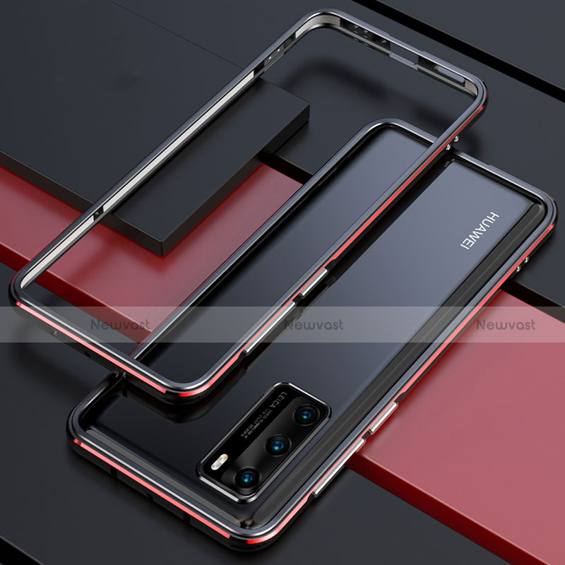 Luxury Aluminum Metal Frame Cover Case T01 for Huawei P40 Red