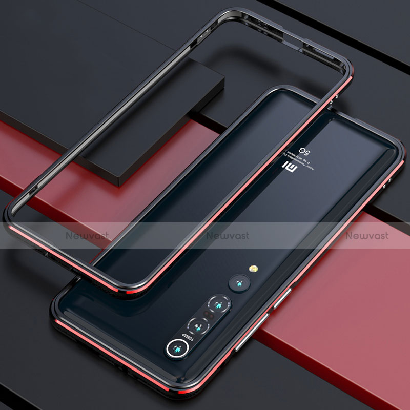 Luxury Aluminum Metal Frame Cover Case T01 for Xiaomi Mi 10 Pro Red and Black