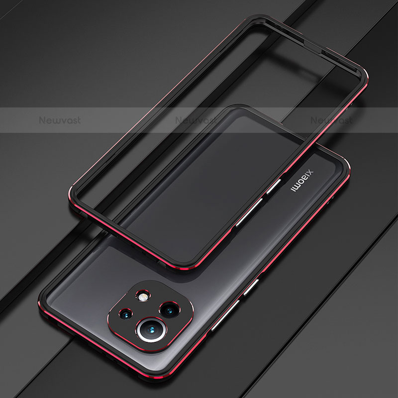 Luxury Aluminum Metal Frame Cover Case T01 for Xiaomi Mi 11 5G Red