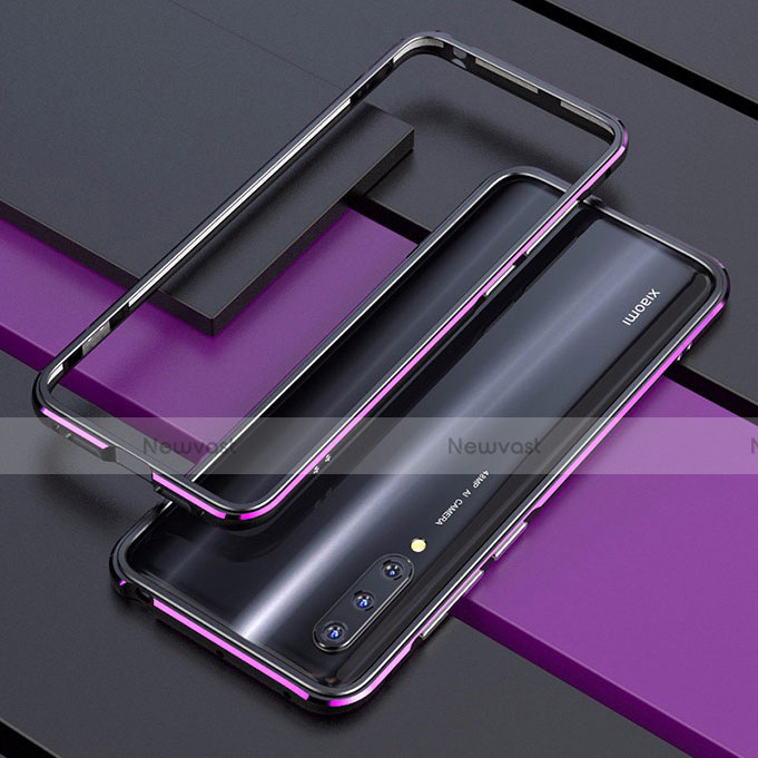 Luxury Aluminum Metal Frame Cover Case T01 for Xiaomi Mi A3 Purple