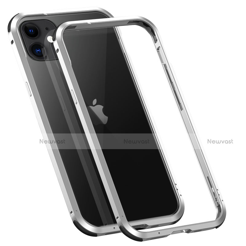 Luxury Aluminum Metal Frame Cover Case T02 for Apple iPhone 12 Silver