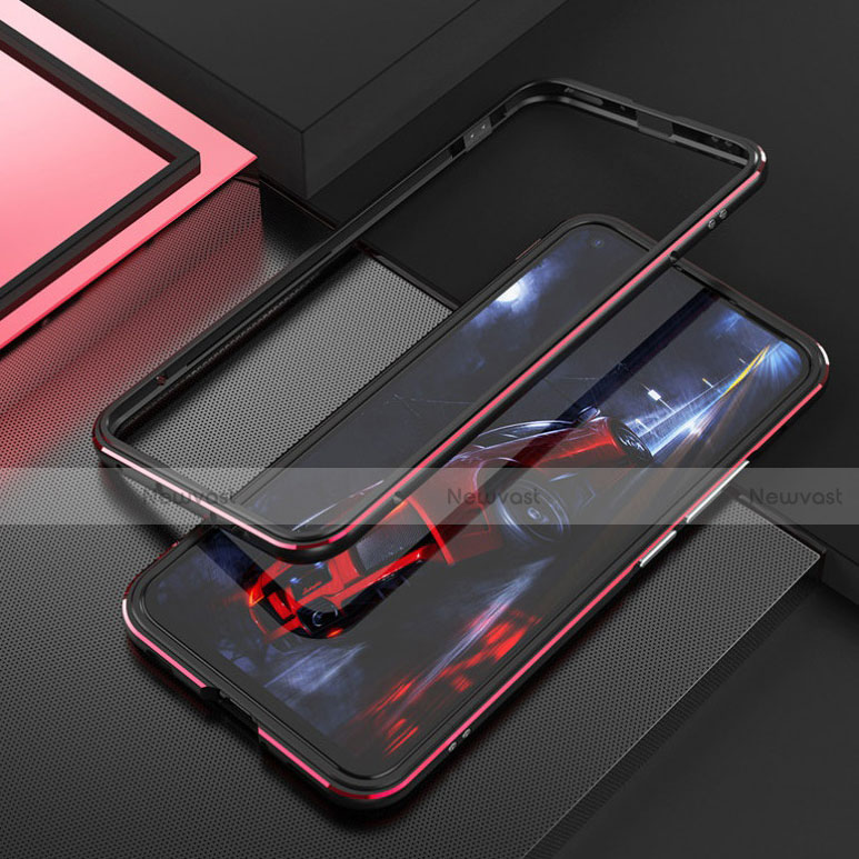 Luxury Aluminum Metal Frame Cover Case T02 for Huawei Nova 7 SE 5G Red and Black