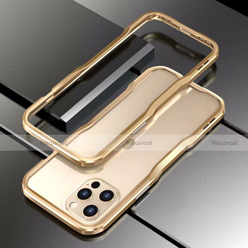 Luxury Aluminum Metal Frame Cover Case T03 For Apple Iphone 12 Pro Max Blue