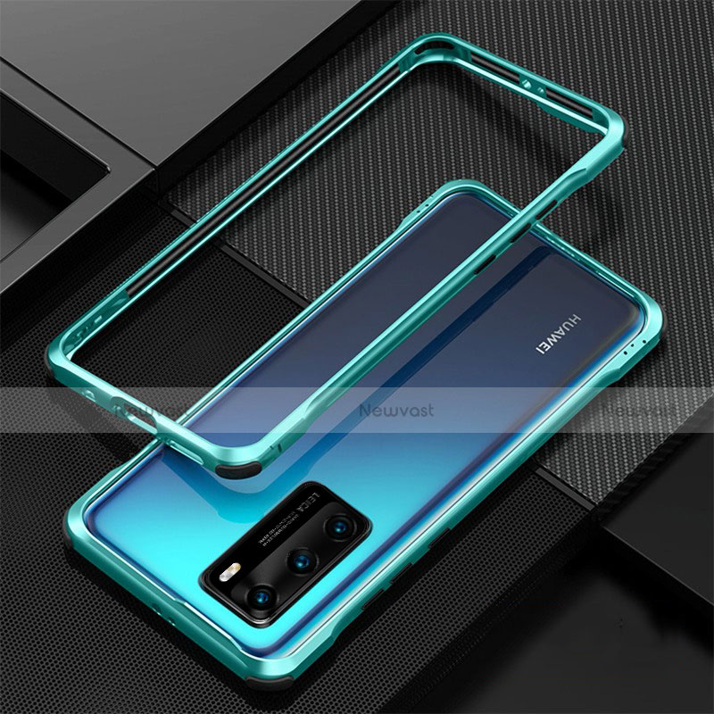 Luxury Aluminum Metal Frame Cover Case T04 for Huawei P40 Green