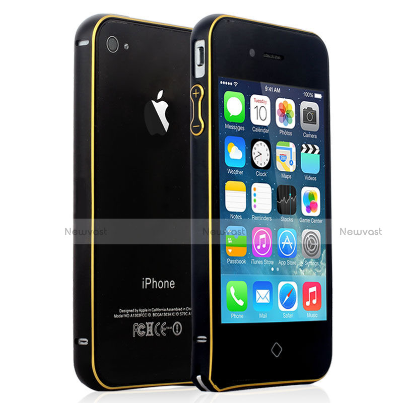 Luxury Aluminum Metal Frame Cover for Apple iPhone 4 Black