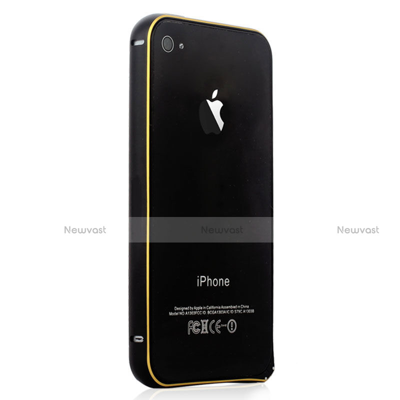 Luxury Aluminum Metal Frame Cover for Apple iPhone 4 Black