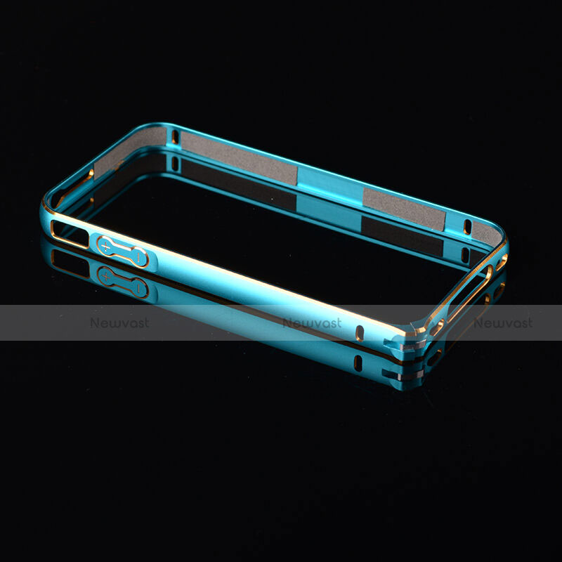 Luxury Aluminum Metal Frame Cover for Apple iPhone 4S Sky Blue