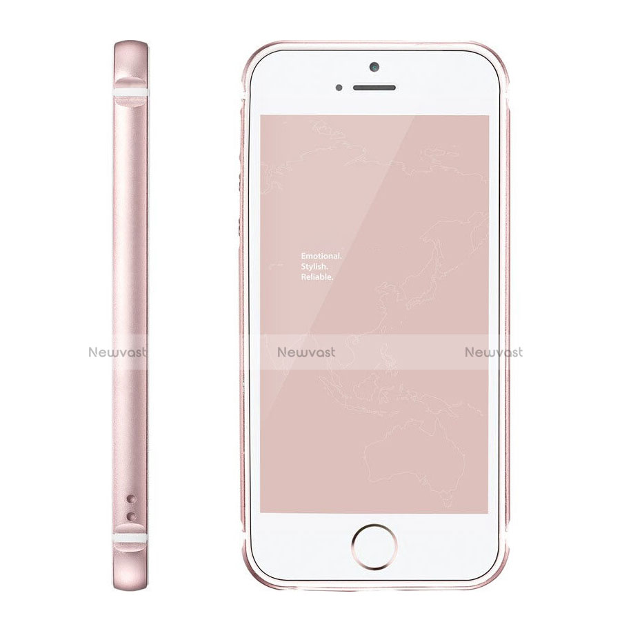 Luxury Aluminum Metal Frame Cover for Apple iPhone 5 Pink